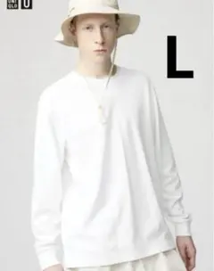 Lサイズ エアリズムコットンクルーネックTシャツ 長袖 ユニクロU 訳あり品
