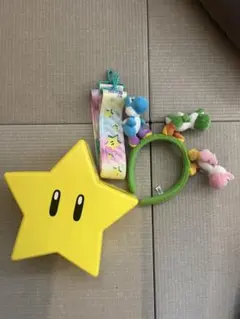 USJ スター　5周年　ポップコーンバケツ　ヨッシー　カチューシャ