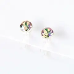 一粒クリスタルの樹脂ノンホールピアス ルミナス