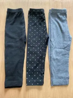ベビー用レギンス3点セット（黒・星柄・グレー）　80