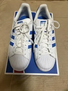 adidas スニーカー ホワイト/ブルー 26.5cm