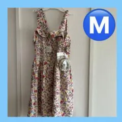 フラワープリント ノースリーブワンピース Mサイズ　ベルトのサムネイル