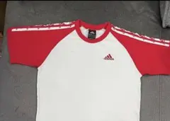 adidas 半袖Tシャツ ホワイト/レッド 12A