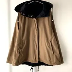 【HUG.U】リバーシブル マウンテンパーカー 黒 ブラウン アウター