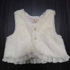 【中古】kid's zoo ベビーベスト ホワイト 80