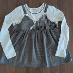 チェック柄長袖カットソー 140サイズ