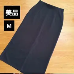 美品　UNIQLO ストレッチダブルフェイスナロースカート　ユニクロ　ブラック