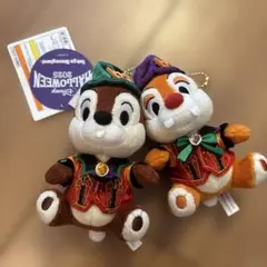 新品　タグ付き　チップ＆デール ぬいぐるみバッジ　ディズニーハロウィン2025