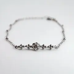 美品】K18WG ダイヤモンド 0.07ct フラワー ブレスレット - メルカリ