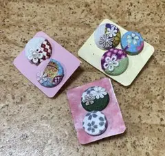 ハンドメイド和柄ピンバッチ セット売り