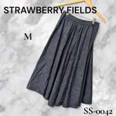 【美品✨】STRAWBERRYFIELDS　フレアスカート　デニム　アシンメトリのサムネイル