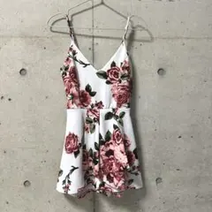 花柄 ショート丈 ロンパースのサムネイル