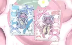 トレカケース 硬質ケース ホイップデコ B8 水色 ピンク 萌え ネコ 推し活