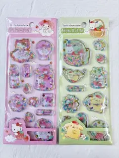 【サンリオ】キラキラ ウォーターシール✨2種2枚セット （赤緑）