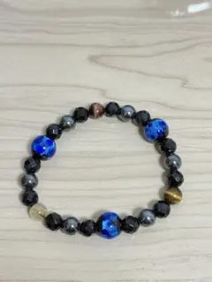 数珠　ブレスレット　ホタルガラス　タイガーアイ　等