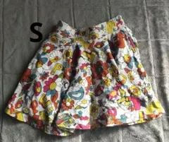 ロデオクラウンズ RCWB 花柄 フレアスカート ミニスカート S