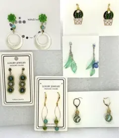 まとめ売り　6点セット　グリーン系ピアス