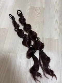 ヘアゴム付き 編み込み風 エクステ 2本セット