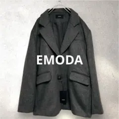 EMODA エモダ ボクシーミニワンピースジャケット グレー ウール混 コート風