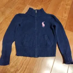 ポロ ロゴ付き ネイビー セーター