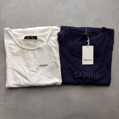 【未使用】コムサイズム Tシャツ 2枚セット M まとめ売り ネイビー ホワイトのサムネイル