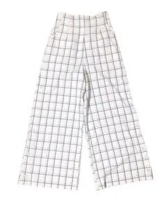 MURUA ホワイト/レッドチェック ワイドパンツ