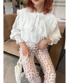 é button blouse pink エピヌ epine - メルカリ