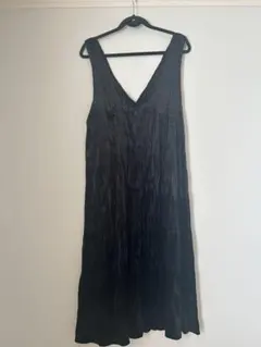 黒 Vネック ロングワンピース ベロア生地 ベロアワンピース 秋服 冬服