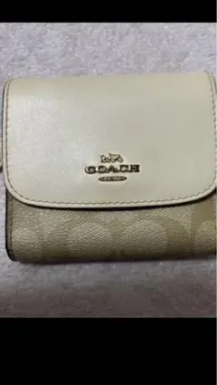 最終値下げ　COACH 二つ折り財布 クリーム/ベージュ