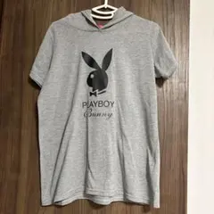 PLAYBOY 半袖 フード付き Tシャツ グレーのサムネイル
