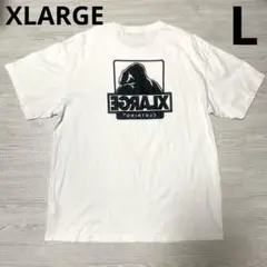 XLARGE ホワイト Tシャツ Lサイズ ゴリラ 逆さ 後ろ向き