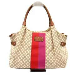 ケイトスペード トートバッグ 総柄 ベージュ キャンバス kate spade