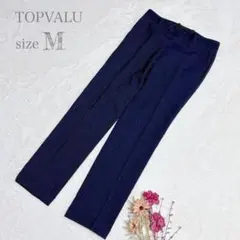 【トップバリュー】メンズ フォーマル スラックス ストライプ ネイビー M 〇