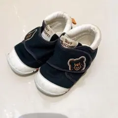 ミキハウス　ネイビー　熊　マジックテープ ベビーシューズ 13cm