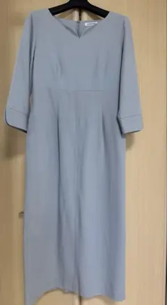 NATURAL BEAUTY BASIC グレー Vネック ワンピース M