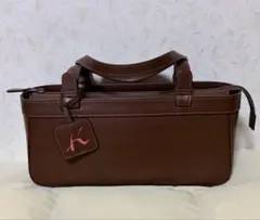 Kitamuraキタムラ ハンドバッグ 横長ブラウン ロゴチャーム レザーのサムネイル