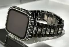 b0☆Apple Watchステンレスバンド　ジュエルベルト　キラキラ保護ケース