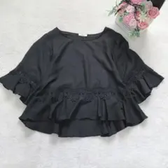 ノーリーズ 七分袖ブラウス レディース トップス フリル フレア シンプル 定番