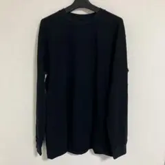 美品✨ユニクロ ヒートテックコットンクルーネックＴシャツ長袖 ブラックXL