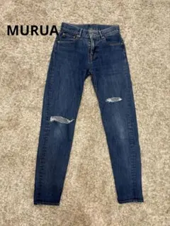 MURUA ムルーア　デニム　ダメージ　ストレート　Mのサムネイル