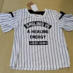 150　Tシャツ　白ストライプ