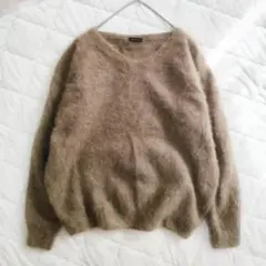フワフワ　ふわふわ　Vネック　エアリーニット？　モカ　ブラウン