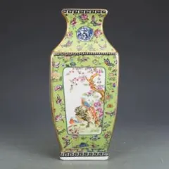 乾隆粉彩花鳥四方円口花瓶 景徳鎮 陶磁器 装飾品 工芸品 美術品 置物 乾隆粉彩花鳥四方円口花瓶 景徳鎮 陶磁器 装飾品 工芸品 美術品 置物