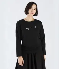 agnes b. アニエスベー 長袖Tシャツ ブラックのサムネイル
