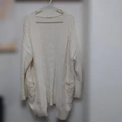 axes femme アイボリー ロングカーディガン