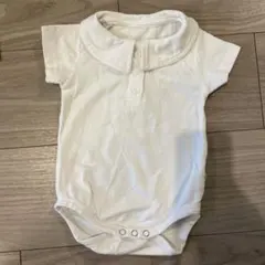 ホワイト ポロシャツロンパース 半袖