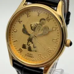 【稼働品】SEIKO ALBA ミッキーマウス V701-2G80 ゴールドのサムネイル