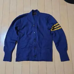 ヴィンテージ レタードカーディガン ネイビー