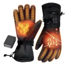 電熱グローブ バイク 電熱手袋 男女兼用 ヒーター手袋 スマホ対応　スノボ