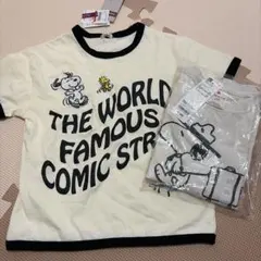 しまむら　GU PEANUTS スヌーピー Tシャツ 120cm 2枚セットのサムネイル